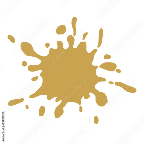 Paint gold pigment spray splash stain illustration spots