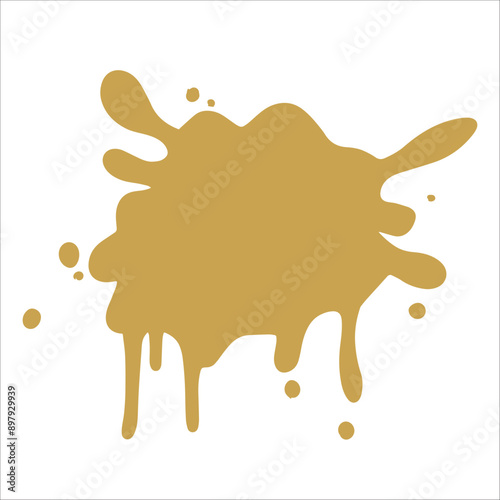 Paint gold pigment spray splash stain illustration spots
