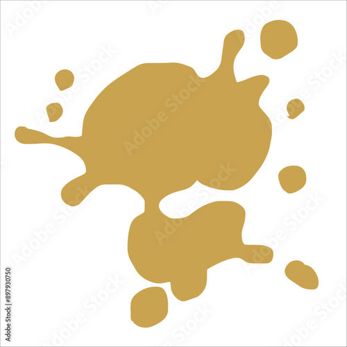 Paint gold pigment spray splash stain illustration spots