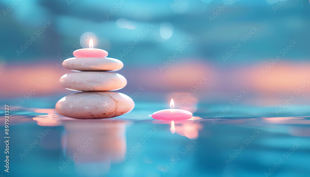 Obraz premium relaxation techniques for stress relief focus on, wellness, ethereal, blend mode, spa backdrop