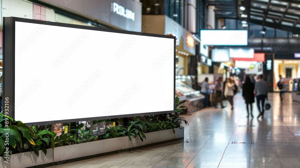White blank billboard on the wall of a modern building advertising mockup material background wallpaper AI generated image White blank billboard on the wall of a modern building advertising mockup material background wallpaper AI generated image
