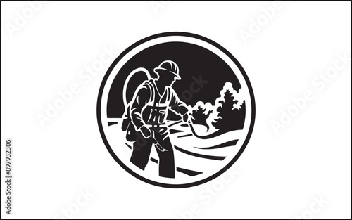 Fireman gesture silhouette. Good use for symbol, logo, web icon, mascot, sign, or any design you want. accident, emblem, emergency, firefighters, extinguishing, emergency exit, lifestyles, protective