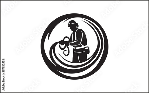 Fireman gesture silhouette. Good use for symbol, logo, web icon, mascot, sign, or any design you want. accident, emblem, emergency, firefighters, extinguishing, emergency exit, lifestyles, protective