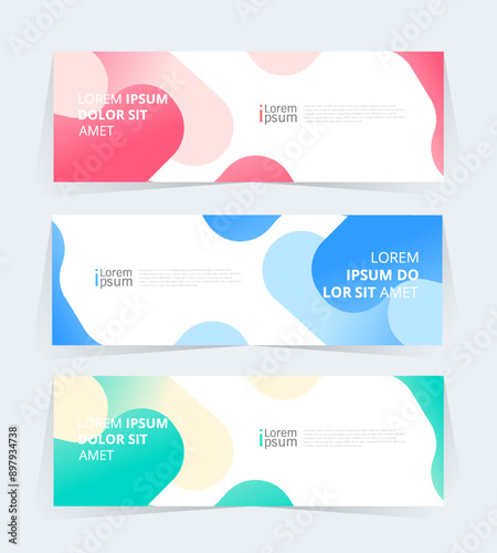 Geometric banner design with Vector presentation template.