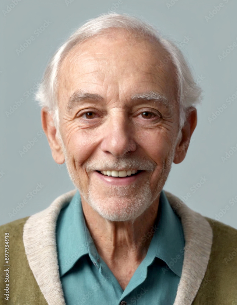 An older gentleman with a happy expression on his face poses for a portrait An older gentleman with a happy expression on his face poses for a portrait