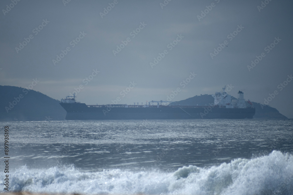 ship with cargo in the ocean ship with cargo in the ocean