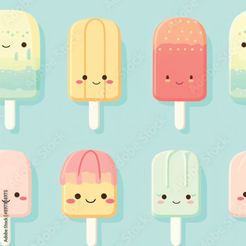 Cute pastel popsicle pattern