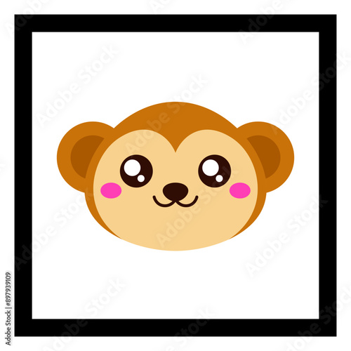 Animals cartoon. Monkey animals cartoon. Digital art illustration.