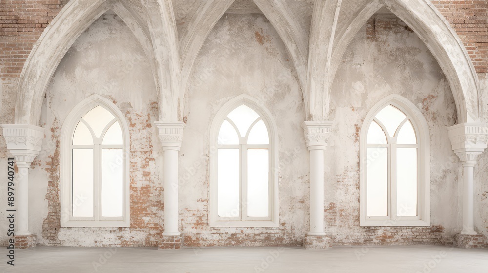 Obraz premium vintage old white brick