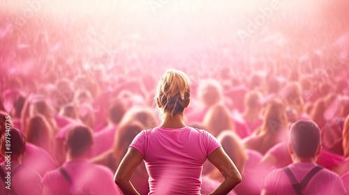 breast women in pink photo