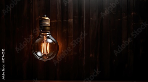 glow light bulb in dark photo