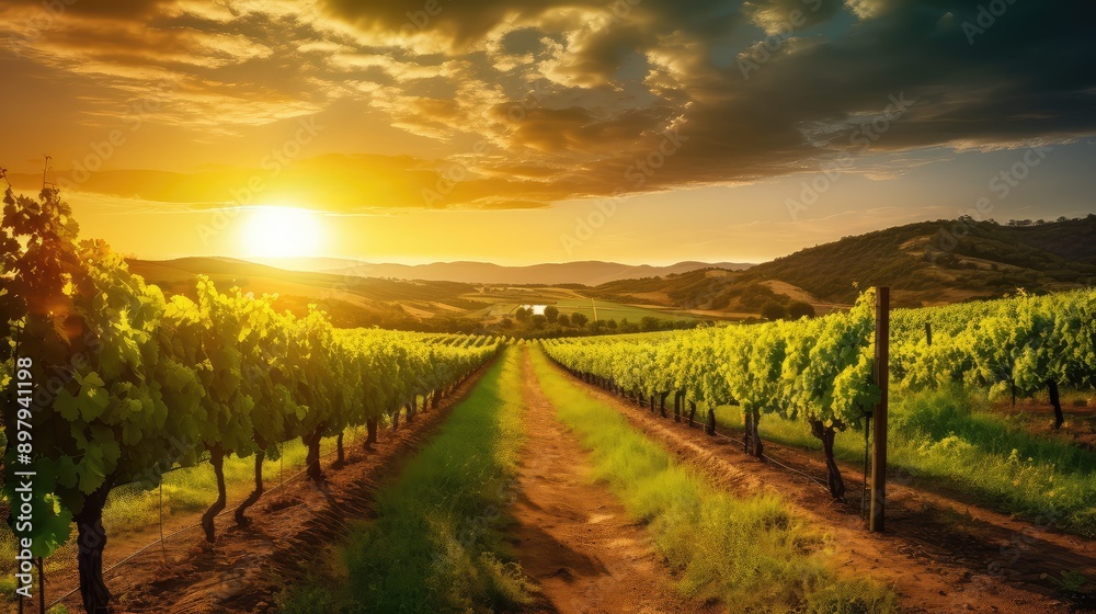 Naklejka premium vineyard organic wine