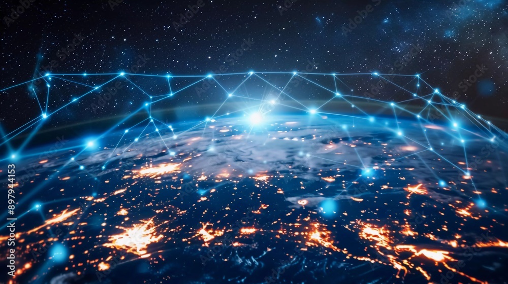 Communication technology for internet business. Very good global world network and telecommunication on earth cryptocurrency and blockchain and IoT Communication technology for internet business. Very good global world network and telecommunication on earth cryptocurrency and blockchain and IoT
