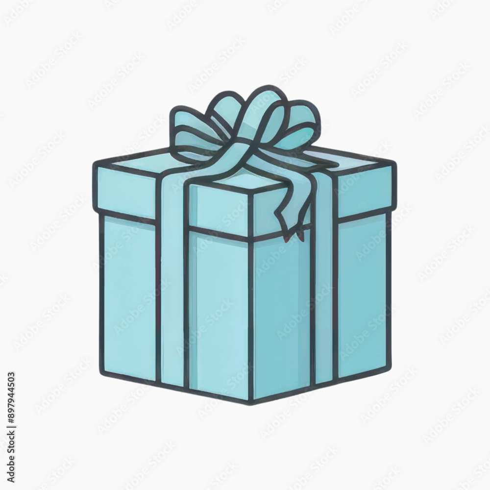 Obraz premium Blue gift box illustration