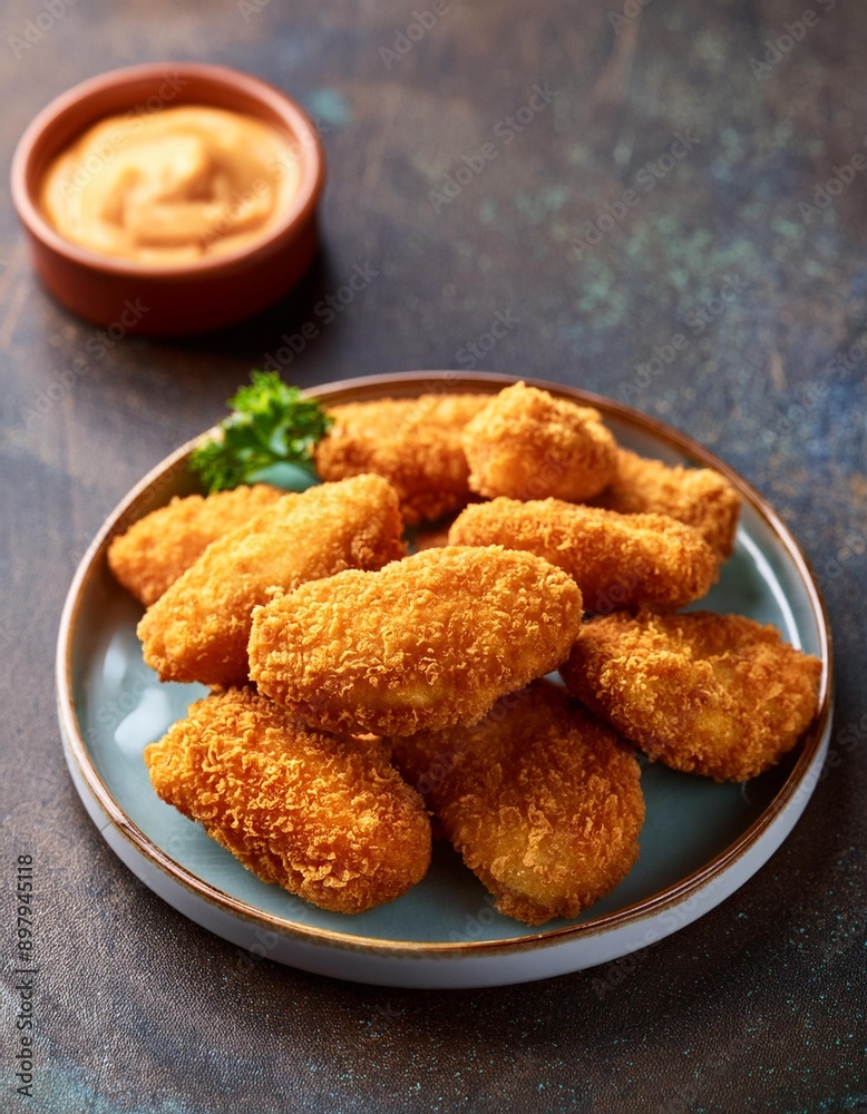 Spicy fried crispy chicken nuggets Spicy fried crispy chicken nuggets