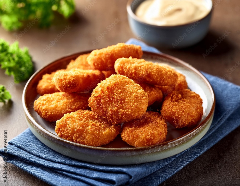 Spicy fried crispy chicken nuggets Spicy fried crispy chicken nuggets