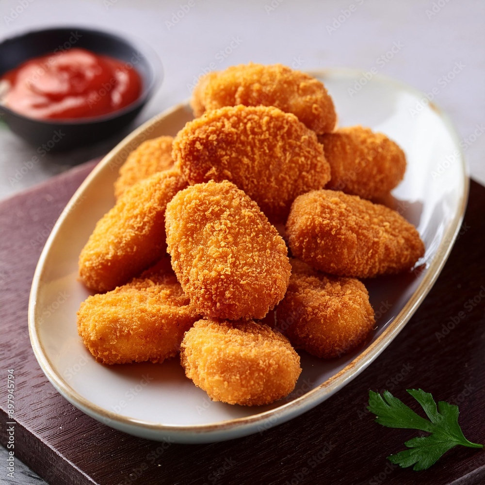 Spicy fried crispy chicken nuggets Spicy fried crispy chicken nuggets