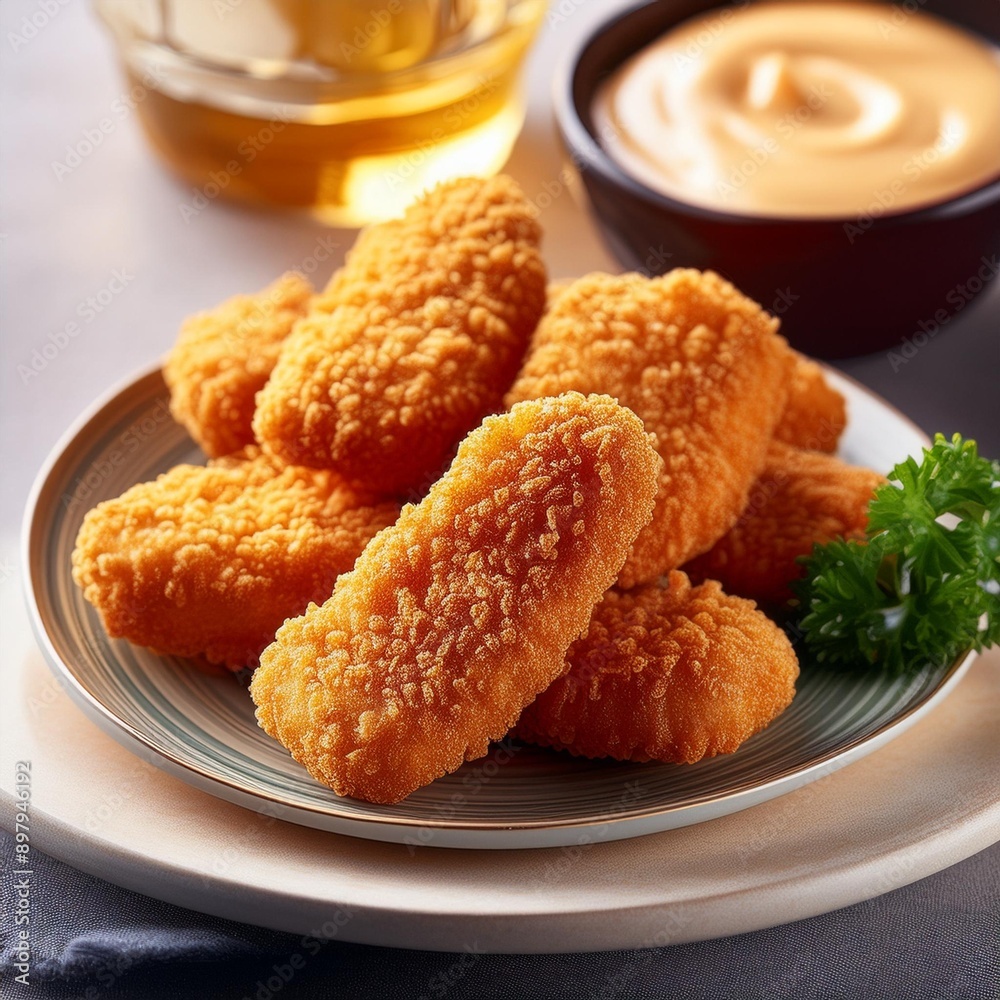Spicy fried crispy chicken nuggets Spicy fried crispy chicken nuggets