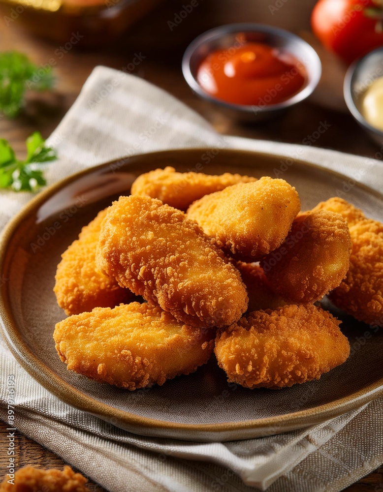 Spicy fried crispy chicken nuggets Spicy fried crispy chicken nuggets