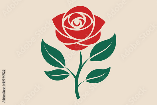 Rose leaves Minimalism vector illustration E.eps