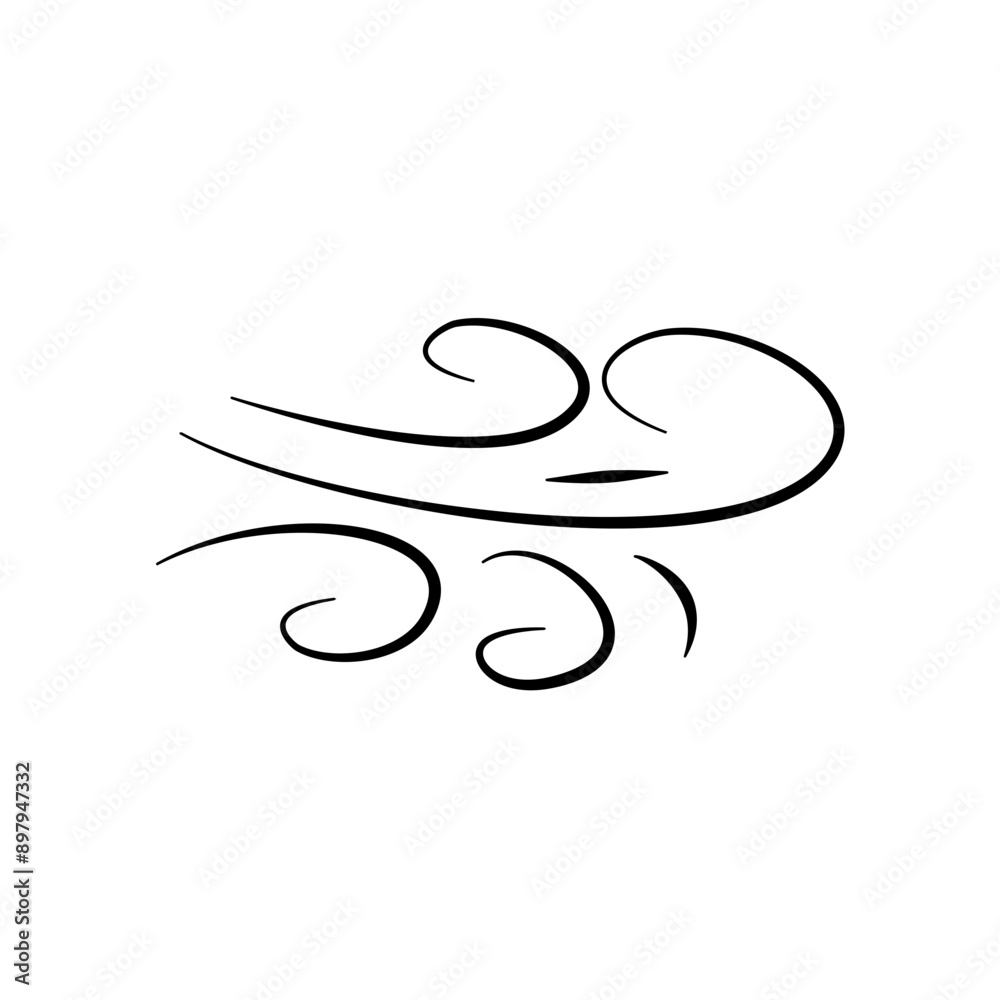 Hand drawn doodle wind motion, air blow, swirl elements. Sketch drawn air blow motion, smoke flow art, abstract line. Hand drawn doodle wind motion, air blow, swirl elements. Sketch drawn air blow motion, smoke flow art, abstract line.