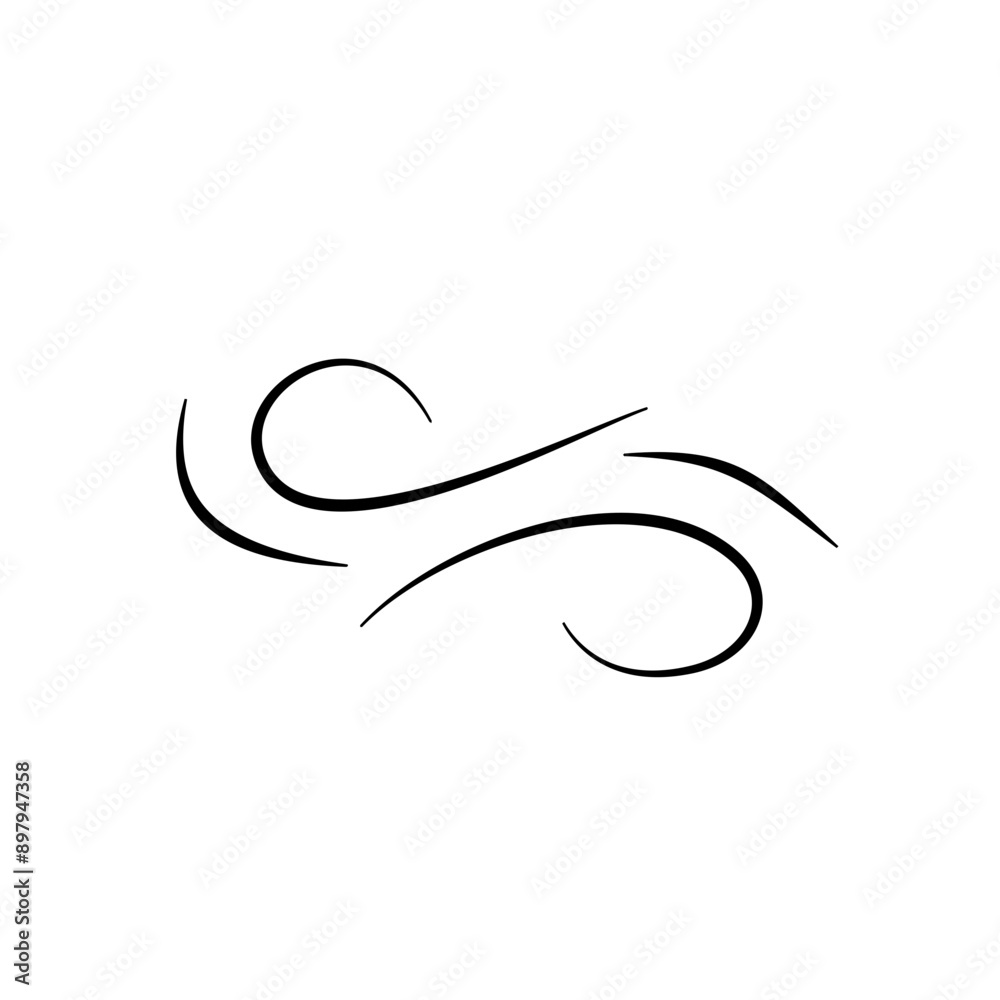Hand drawn doodle wind motion, air blow, swirl elements. Sketch drawn air blow motion, smoke flow art, abstract line. Hand drawn doodle wind motion, air blow, swirl elements. Sketch drawn air blow motion, smoke flow art, abstract line.