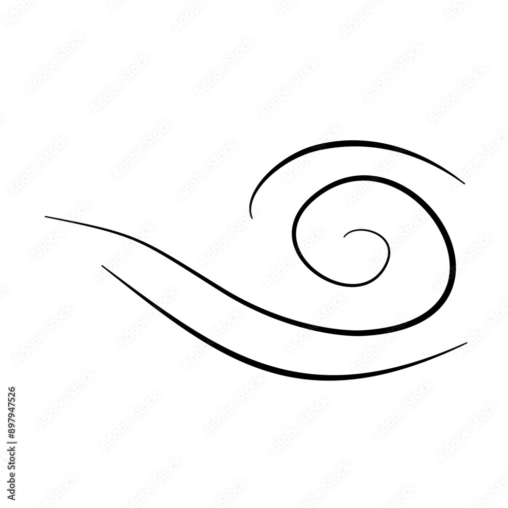 Hand drawn doodle wind motion, air blow, swirl elements. Sketch drawn air blow motion, smoke flow art, abstract line. Hand drawn doodle wind motion, air blow, swirl elements. Sketch drawn air blow motion, smoke flow art, abstract line.