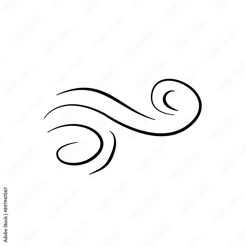 Hand drawn doodle wind motion, air blow, swirl elements. Sketch drawn air blow motion, smoke flow art, abstract line. Hand drawn doodle wind motion, air blow, swirl elements. Sketch drawn air blow motion, smoke flow art, abstract line.