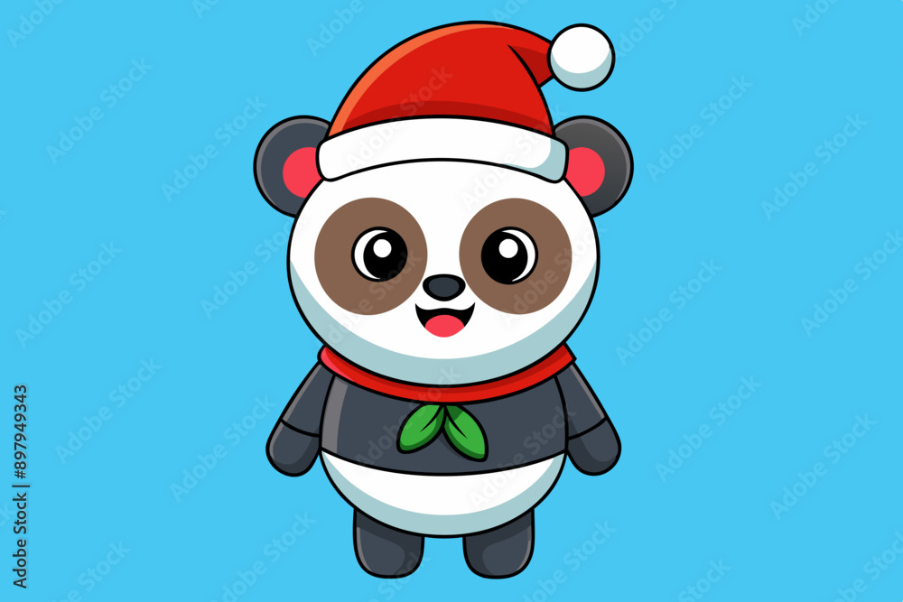 funny christmas panda vector art illustration funny christmas panda vector art illustration