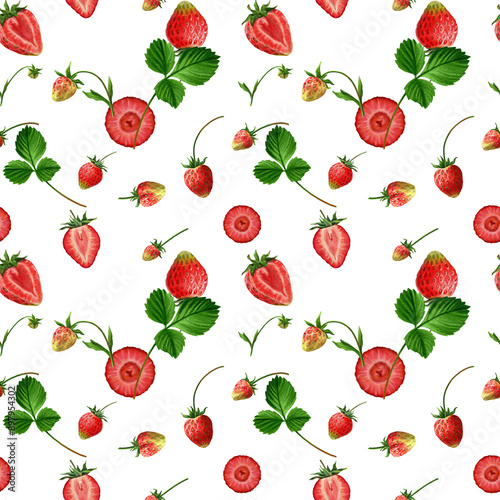 Wrapping with strawberry and its leaves