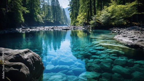 Oregon portrait. Portrait of Tamolitch pool often called the blue pool along the McKenzie River trail in Oregon. photo