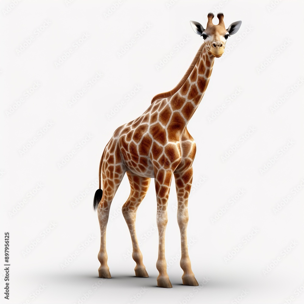 Fototapeta premium giraffe isolated on white