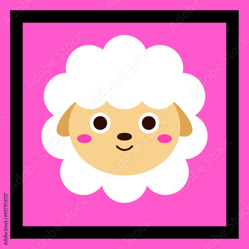 Animals cartoon. Sheep animals cartoon. Digital art illustration.