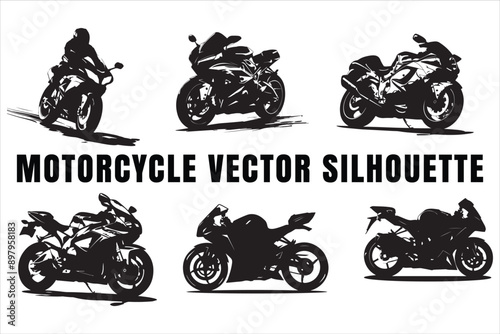 Motorcycle silhouette vector 