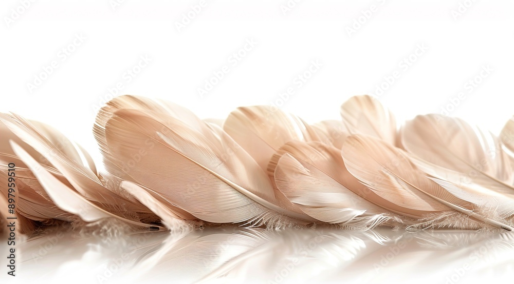 Naklejka premium feather on a white background