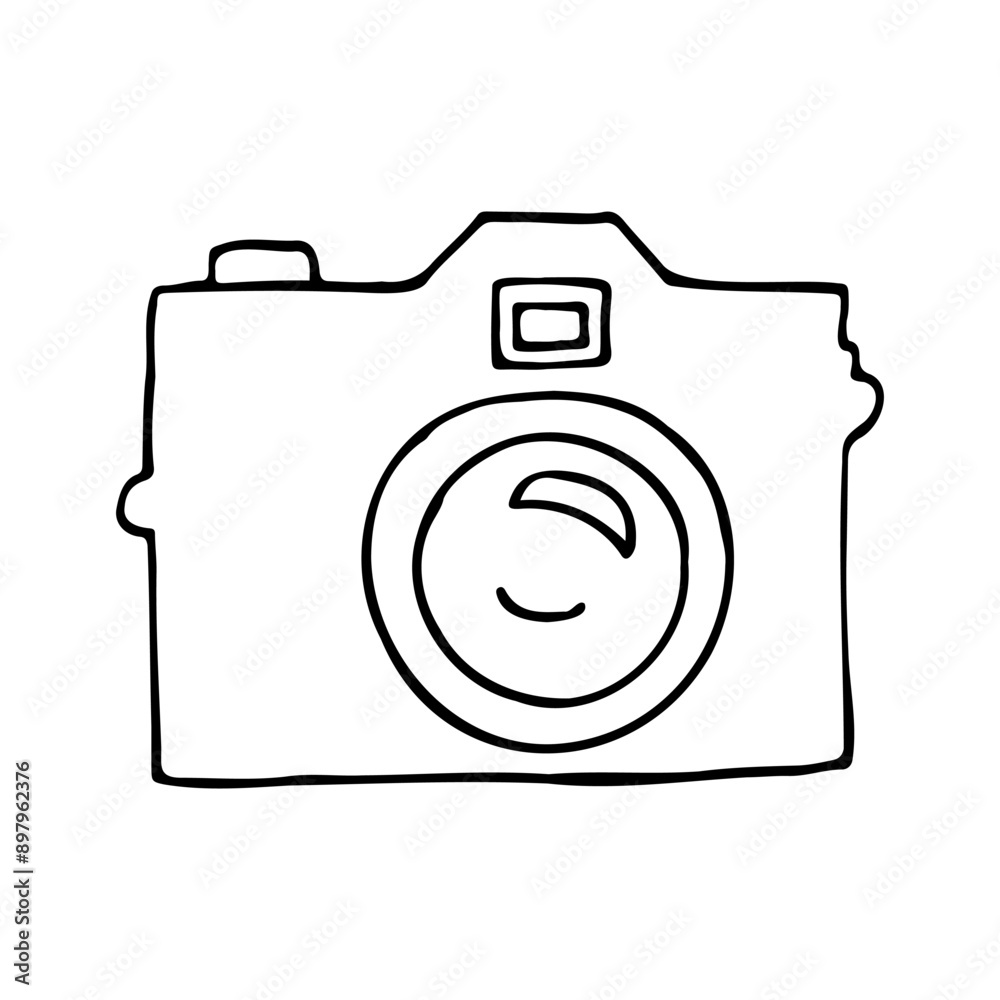 simple DSLR camera doodle - hand drawn simple DSLR camera doodle - hand drawn