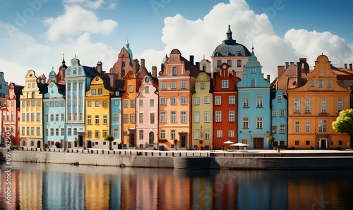 Colorful houses in the historic district of Gamla Stan, Stockholm, Sweden