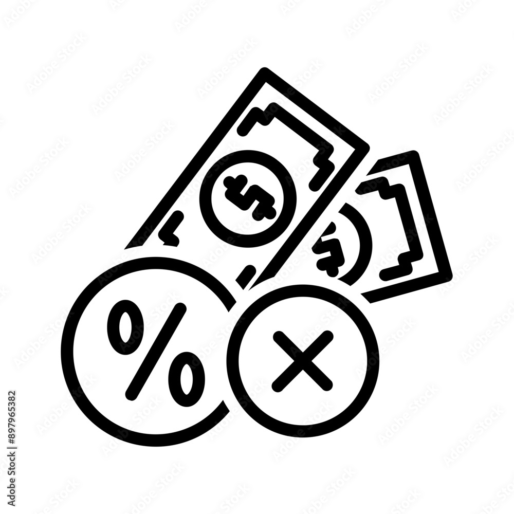 Vector black line icon for no booking free Vector black line icon for no booking free