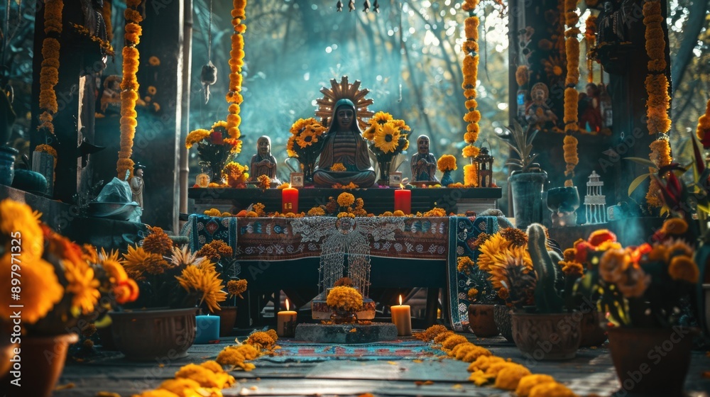 Fototapeta premium Vibrant Hispanic Altar for Cultural Celebration - Sony A7 IV Shot