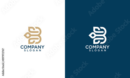 initial letter b abstract monogram logo vector design