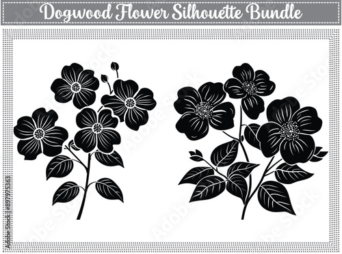 Dogwood Silhouette - Featuring distinctive four-petaled flowers, often associated with springtime