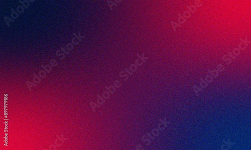 Red blue grainy noise texture Background abstract vibrant color wave shape black backdrop noisy wide banner header design