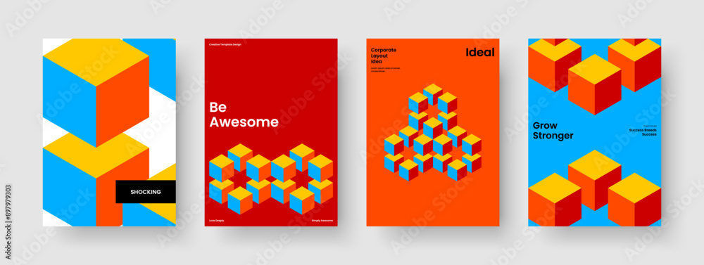 Fototapeta premium Creative Report Template. Abstract Brochure Design. Geometric Flyer Layout. Book Cover. Business Presentation. Banner. Background. Poster. Notebook. Advertising. Journal. Handbill. Newsletter