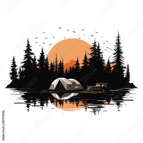 creative camping vector 
