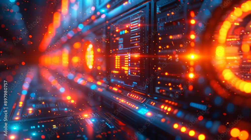 Futuristic data center - generative ai