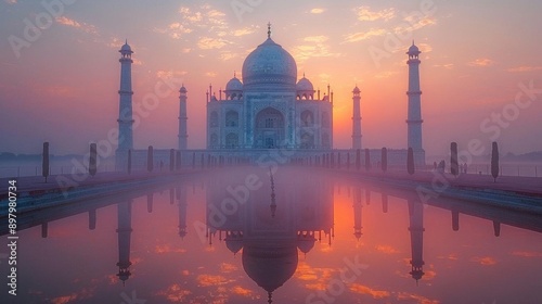 Visiting the Taj Mahal at sunrise, Agra, India