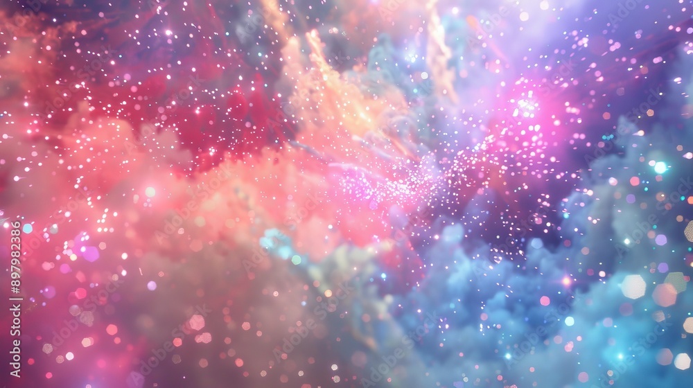 A colorful, starry background with a pink and blue swirl A colorful, starry background with a pink and blue swirl