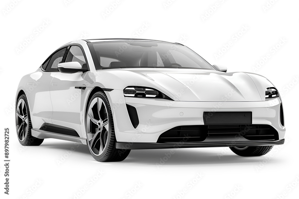 Electric sedan car in concept, EV car isolated Electric sedan car in concept, EV car isolated