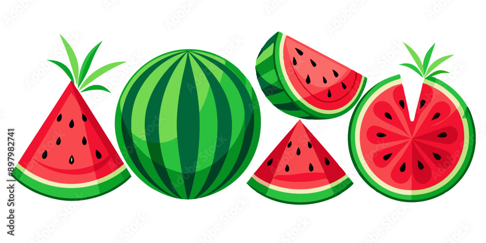 Various Styles of Watermelon Illustration Bundle Collection. Various Styles of Watermelon Illustration Bundle Collection.