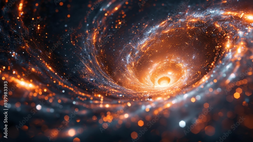 Cosmic vortex of sparkling stars and light - generative ai